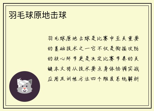 羽毛球原地击球